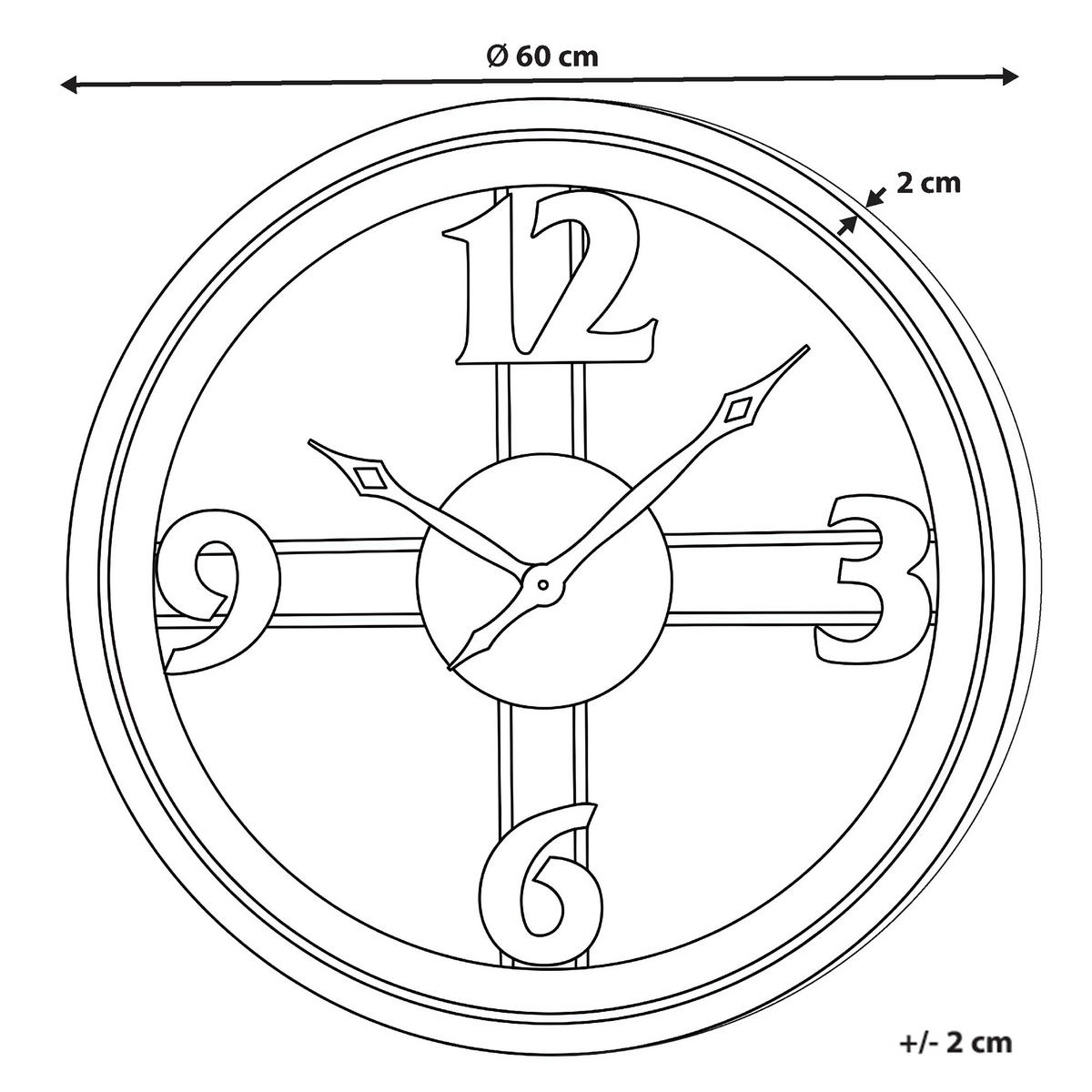WANDUHR Hellbraun Mesillas - Hellbraun/Silberfarben, Holzwerkstoff (60/60/3cm) - Beliani