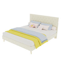 POLSTERBETT aus Stoff und Metall 160x200 cm Beige mit hoher Samtkopfteil und Stauraum - Beige, Textil (160/200cm) - IVMEU