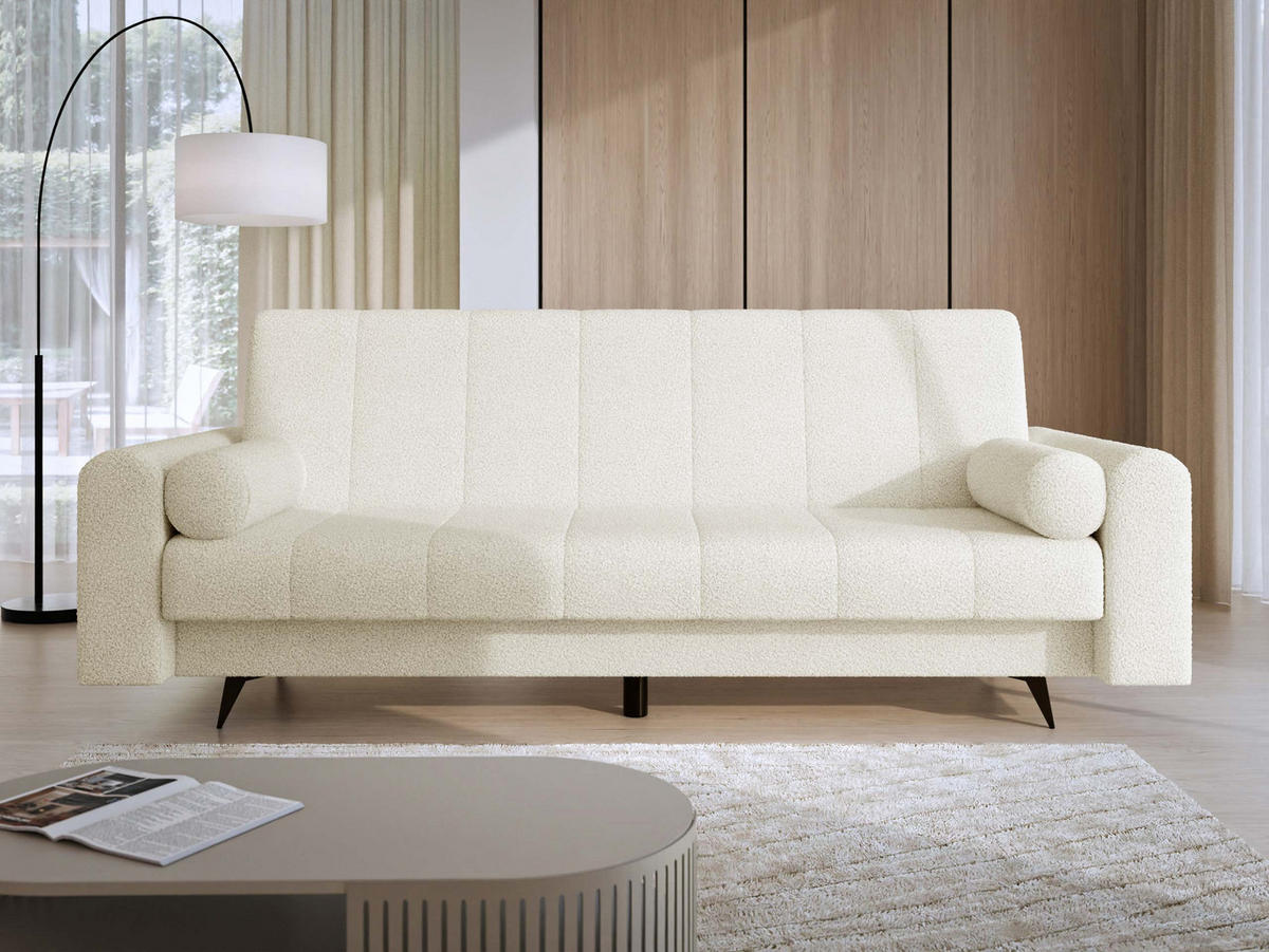 SCHLAFSOFA Zuri - Creme/Schwarz, Holz/Textil (240/93/91cm) - MIRJAN24