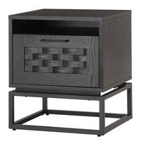 NACHTKOMMODE - Holzwerkstoff / Metall - Schwarz, Holzwerkstoff/Metall (48/55/40cm) - home24