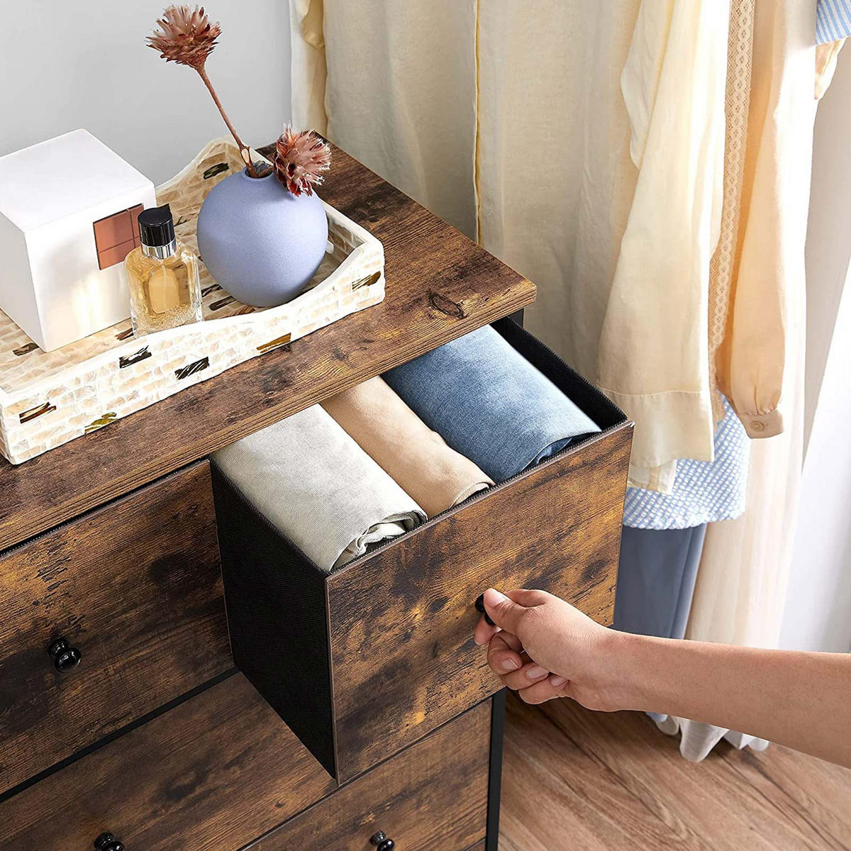 KOMMODE - Braun, Holzwerkstoff (30/90/56cm) - Hansiro