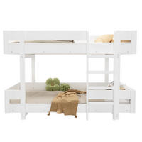 ETAGENBETT 90/200 cm Weiß mit Leiter inklusive Lattenrost aus Massivholz - Weiß, Holzwerkstoff (90/200cm) - OKWISH