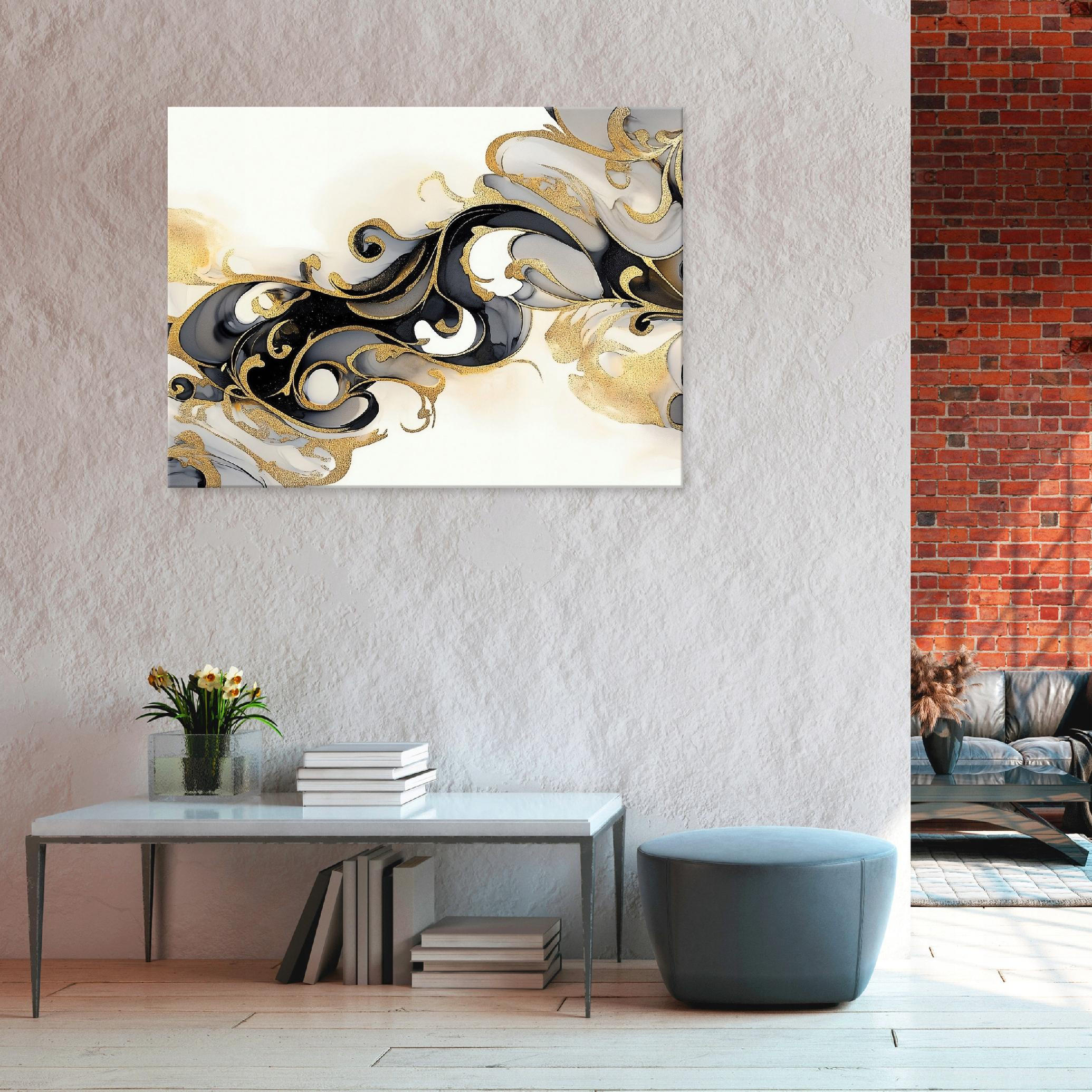 LEINWANDBILD Abstrakt Modern Wohnzimmer 100x70 - Multicolor, Holzwerkstoff (100/70cm) - Wallarena