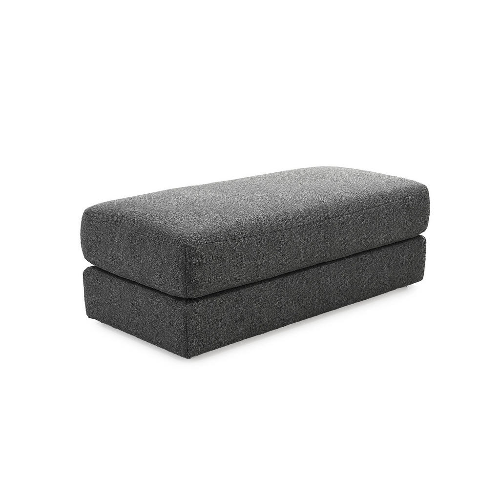 luma-home ČALOUNĚNÁ STOLIČKA s pružinovým jádrem, Š124/H60/V40 cm, potah z ploché tkaniny, tmavě šedá / 15254