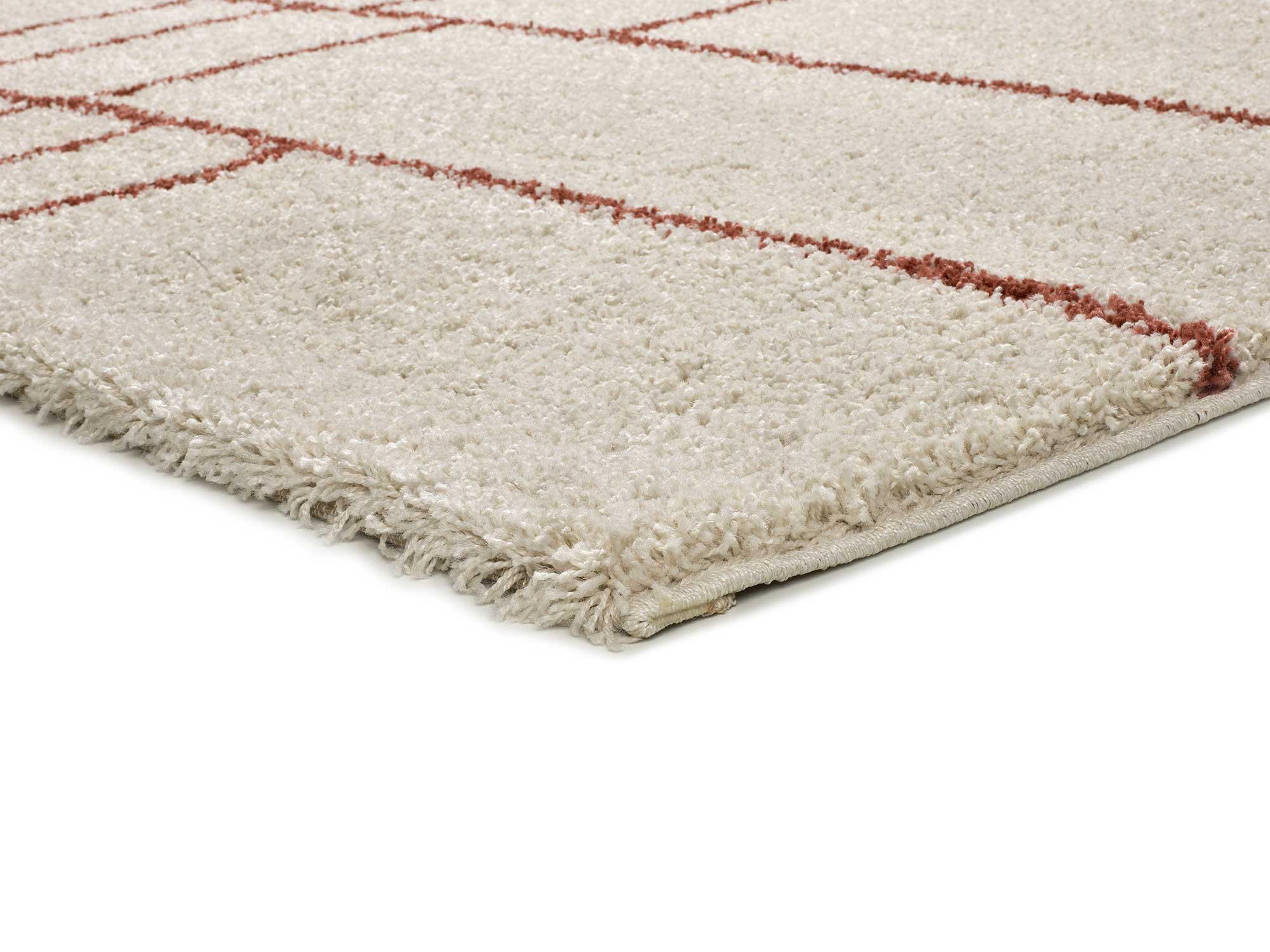 HOCHFLORTEPPICH beige undrostfarbe Helia 80/150 cm - Beige/Dunkelorange, Naturmaterialien/Textil (80/150cm) - Atticgo