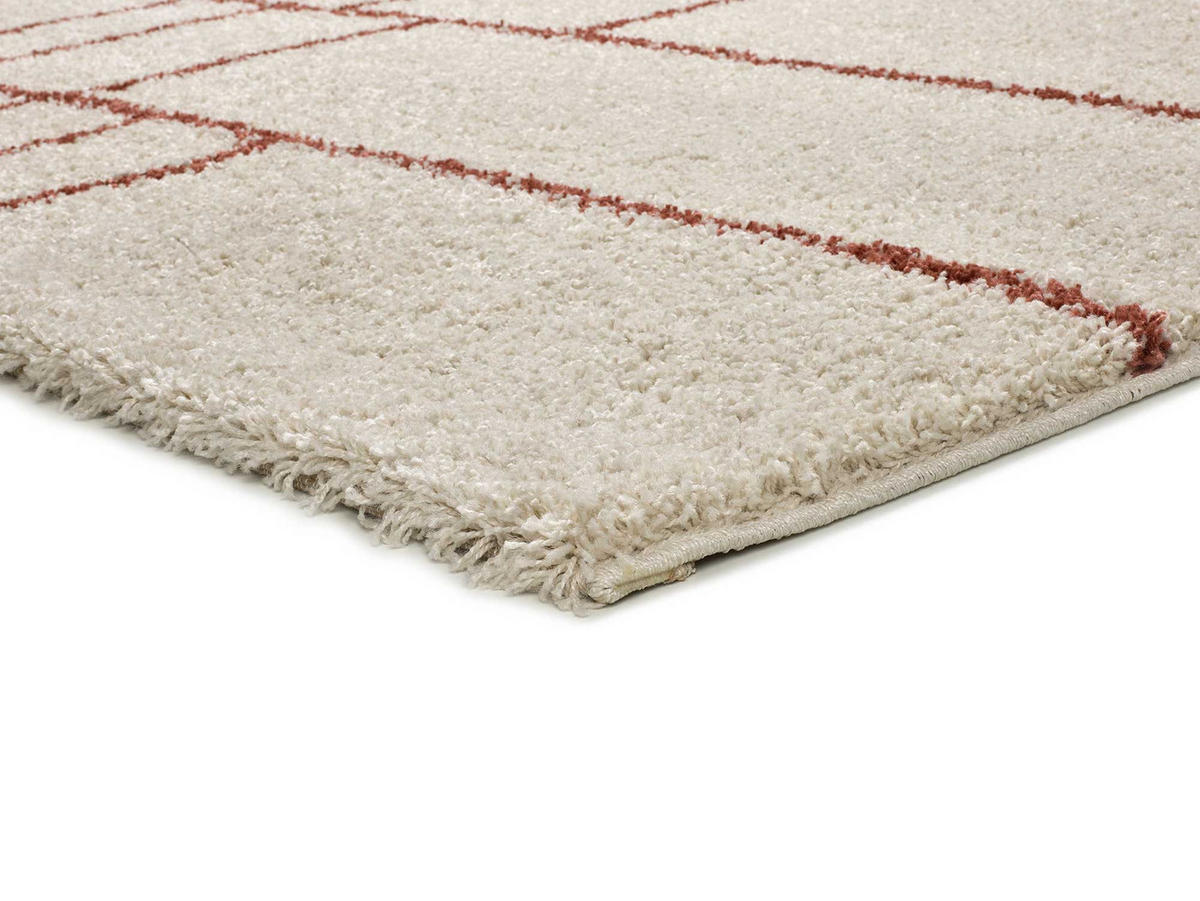 HOCHFLORTEPPICH beige undrostfarbe Helia 160/230 cm - Beige/Dunkelorange, Naturmaterialien/Textil (160/230cm) - Atticgo