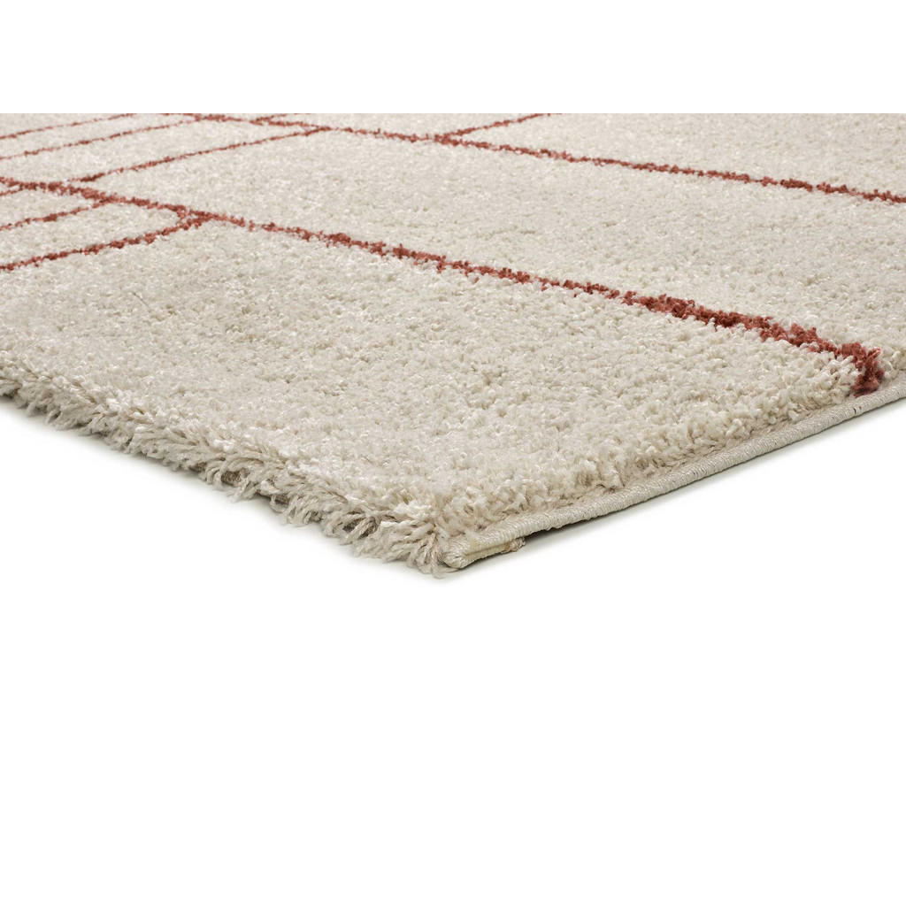 Thumbnail - Atticgo Hochflorteppich, Beige, Dunkelorange, Textil, Grafikmuster, Rechteckig, 80x150 cm, Oeko-Tex® Standard 100, für F...