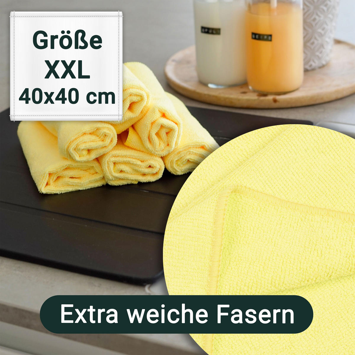 REINIGUNGSTÜCHER, 10er-Set, 40x40 cm, 80% Polyester, 20% Polyamid, Gelb - Gelb, Textil (40/40cm) - Zollner