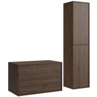 BADMÖBEL-SET Mali 2 Teile Walnuss Braun - 80 x 46 x 49 cm - Walnussfarben, Holz (80/49/46cm) - Badplaats