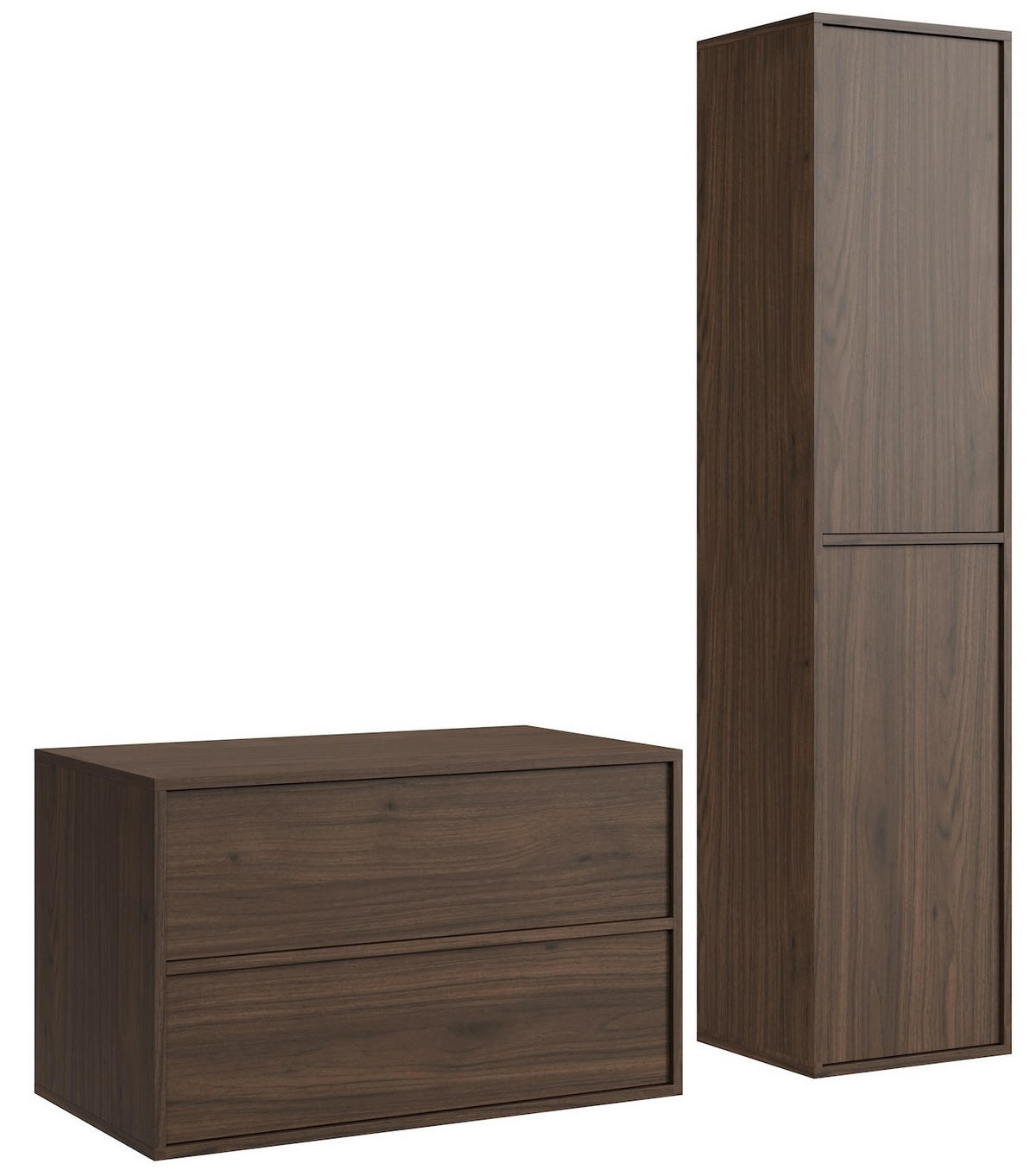 BADMÖBEL-SET Mali 2 Teile Walnuss Braun - 80 x 46 x 49 cm - Walnussfarben, Holz (80/49/46cm) - Badplaats