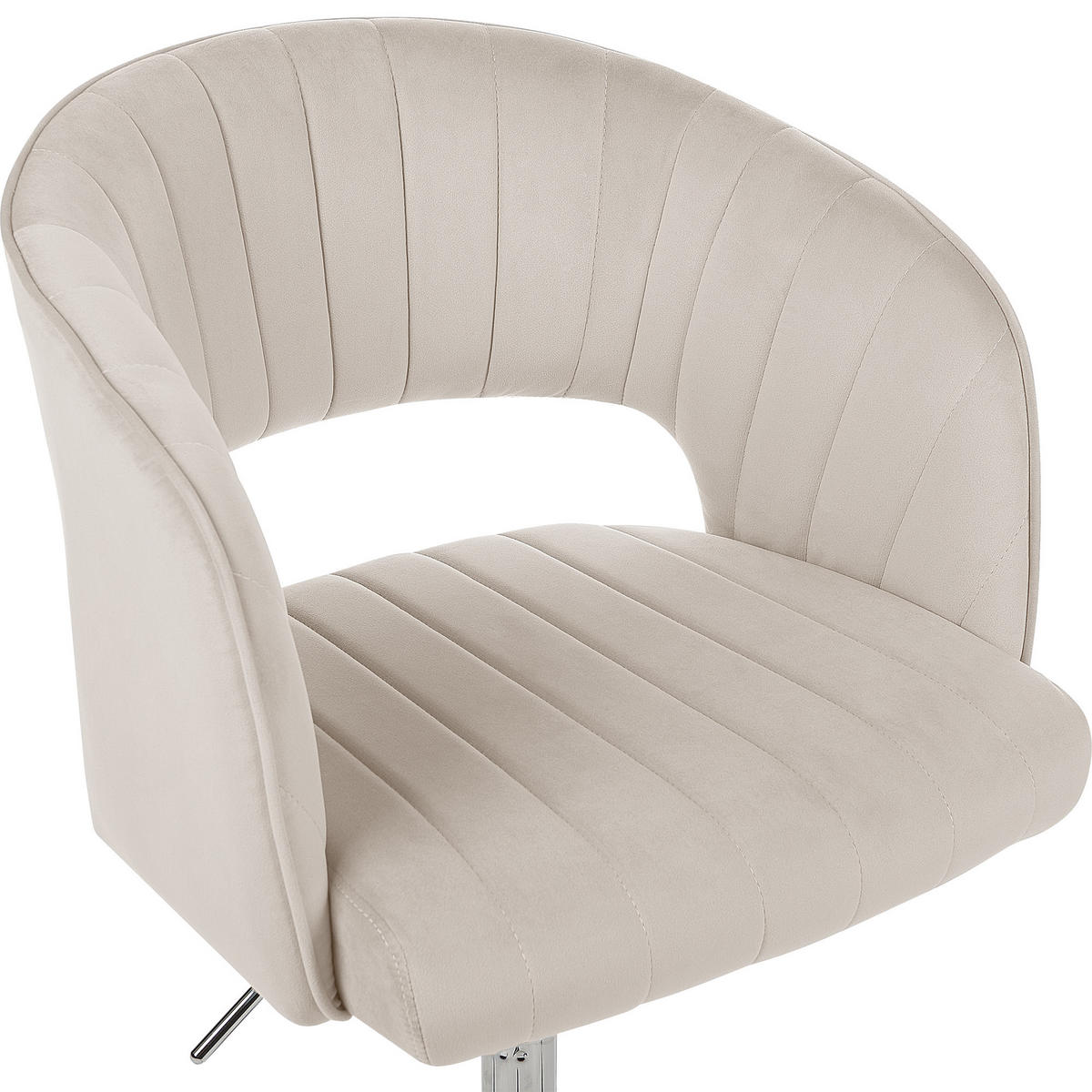 BÜROSTUHL Samtstoff Helles Beige Katonah - Beige/Silberfarben, Textil (57/78/57cm) - Beliani