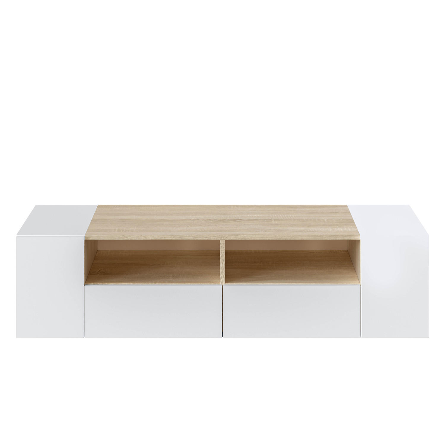 TV-ELEMENT Tania 4 Türen Weiß/Eiche - Weiß, Holzwerkstoff (138/36/42cm) - VS Venta-stock