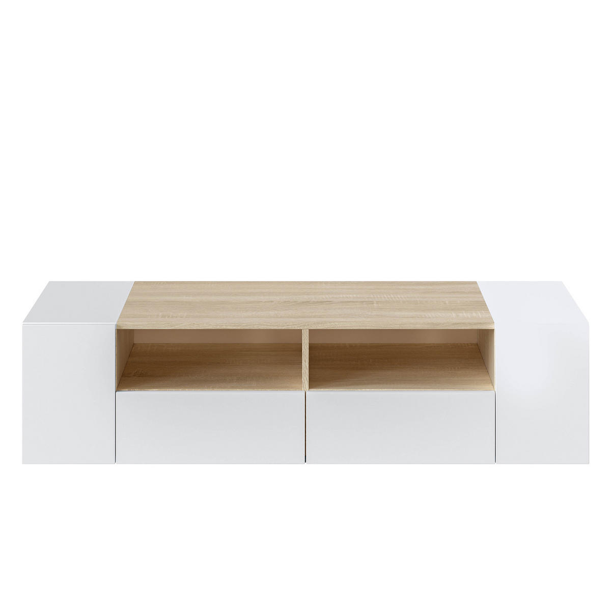 TV-ELEMENT Tania 4 Türen Weiß/Eiche - Weiß, Holzwerkstoff (138/36/42cm) - VS Venta-stock