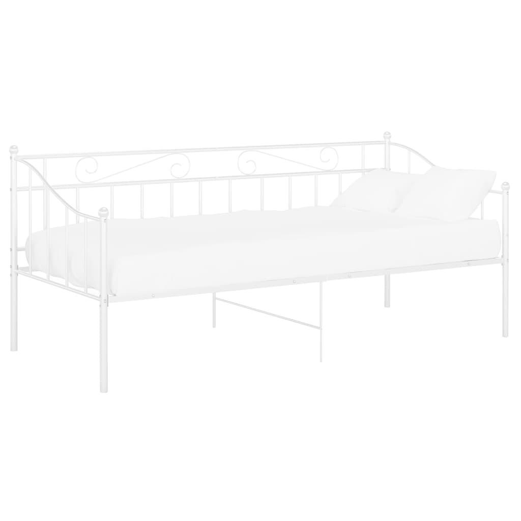 SCHLAFSOFA Bettgestell Weiss Metall 90/200 Cm - Weiß, Naturmaterialien (90/200cm) - vidaXL