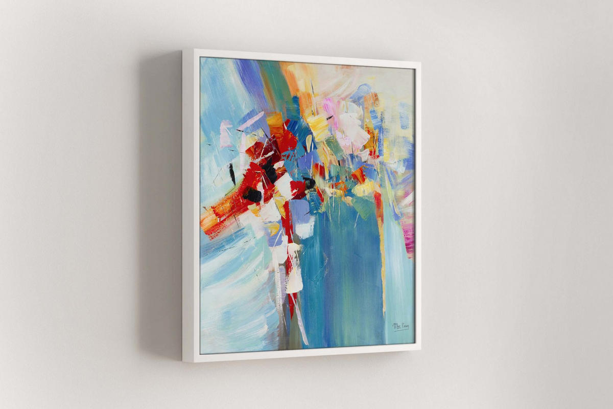 ACRYLBILD HANDGEMALT 80/80 cm - Blau/Multicolor, Holz/Textil (1.46/80cm) - KUNSTLOFT