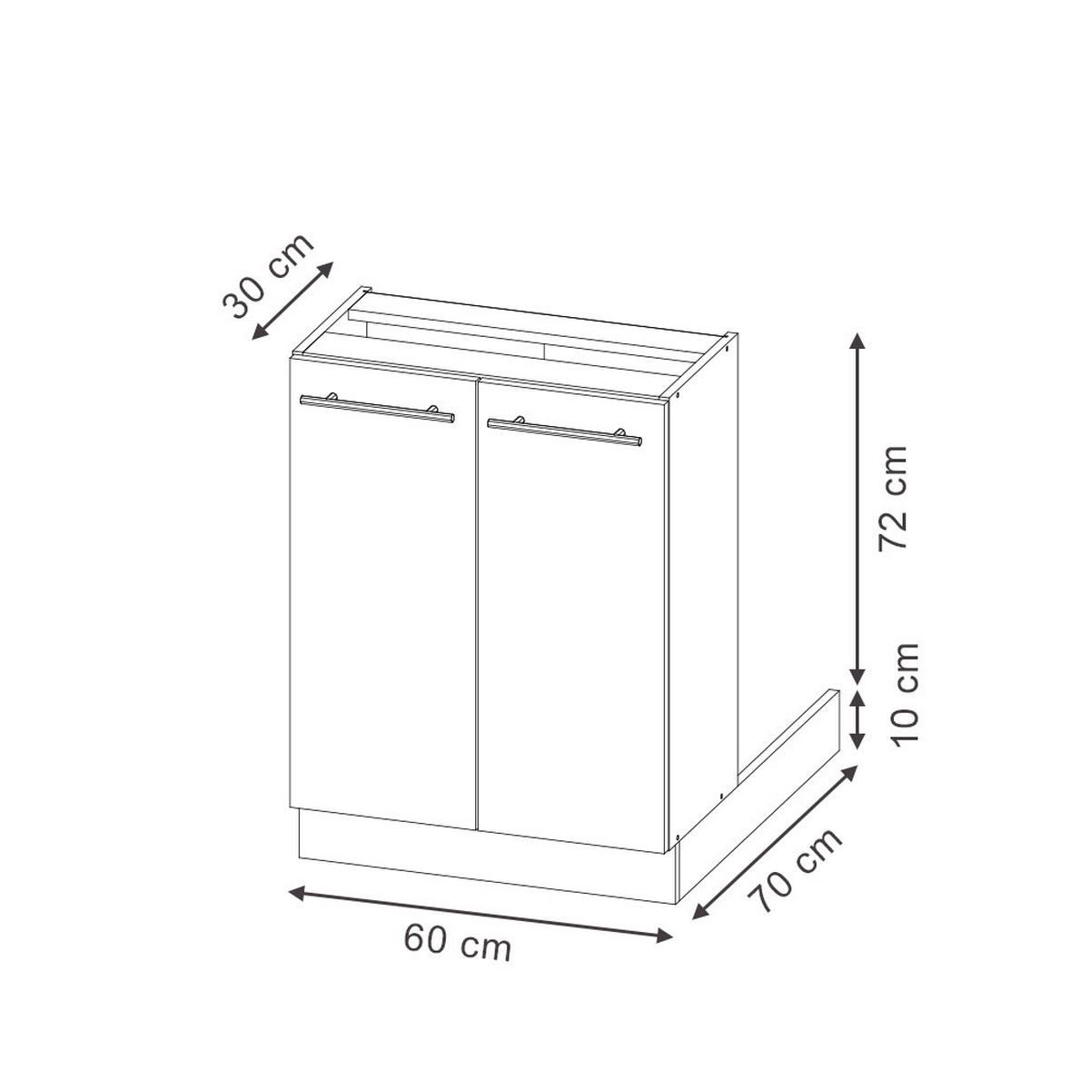 KÜCHENINSEL Fame-Line Dunkelblau Hochglanz 60 cm ohne AP - Anthrazit/Dunkelblau, Holzwerkstoff (60/82/70cm) - Vicco