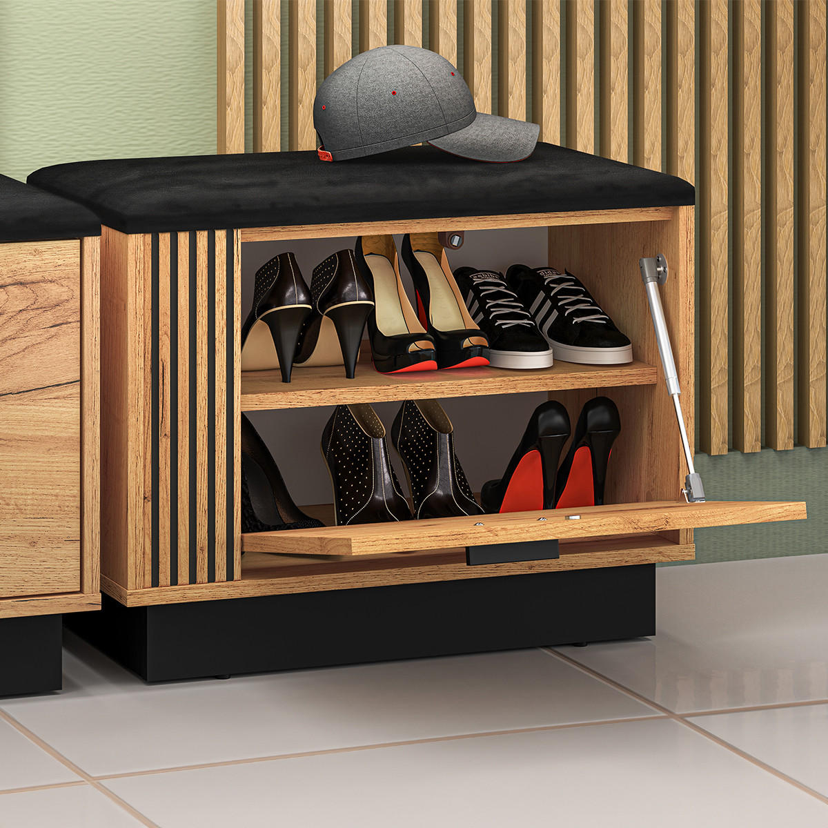 SCHUHMÖBEL Nilo Holz - Braun, Holzwerkstoff (60/49/34cm) - Petits-meubles