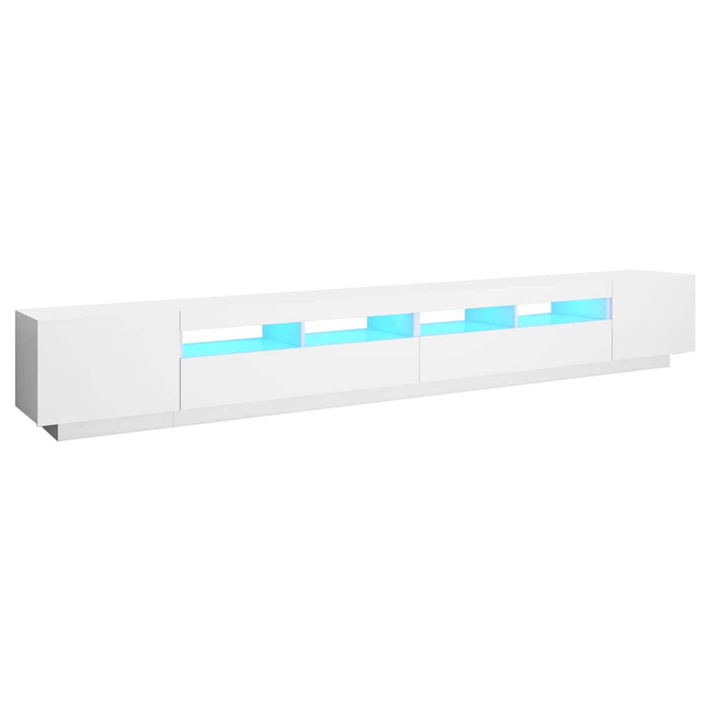 TV-SCHRANK Mit Led-Leuchten Weiss 300/35/40 Cm - Weiß, Holzwerkstoff (300/40/35cm) - vidaXL