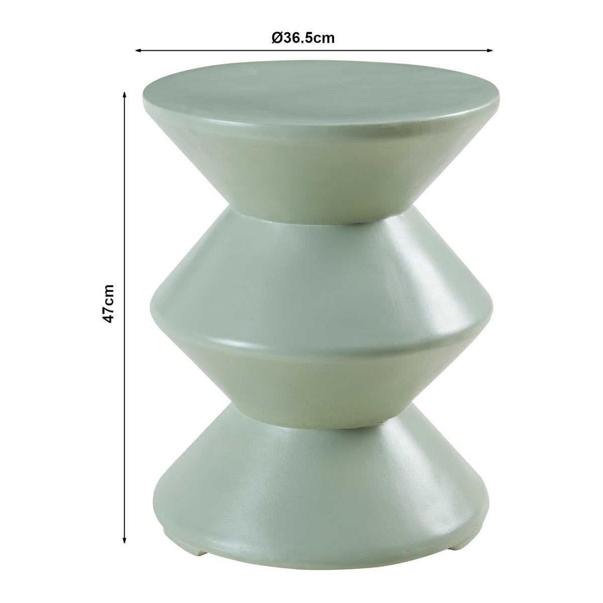BEISTELLTISCH Kyppeslo - Mintgrün, Stein (36.5/36.5/47cm) - [en.casa]