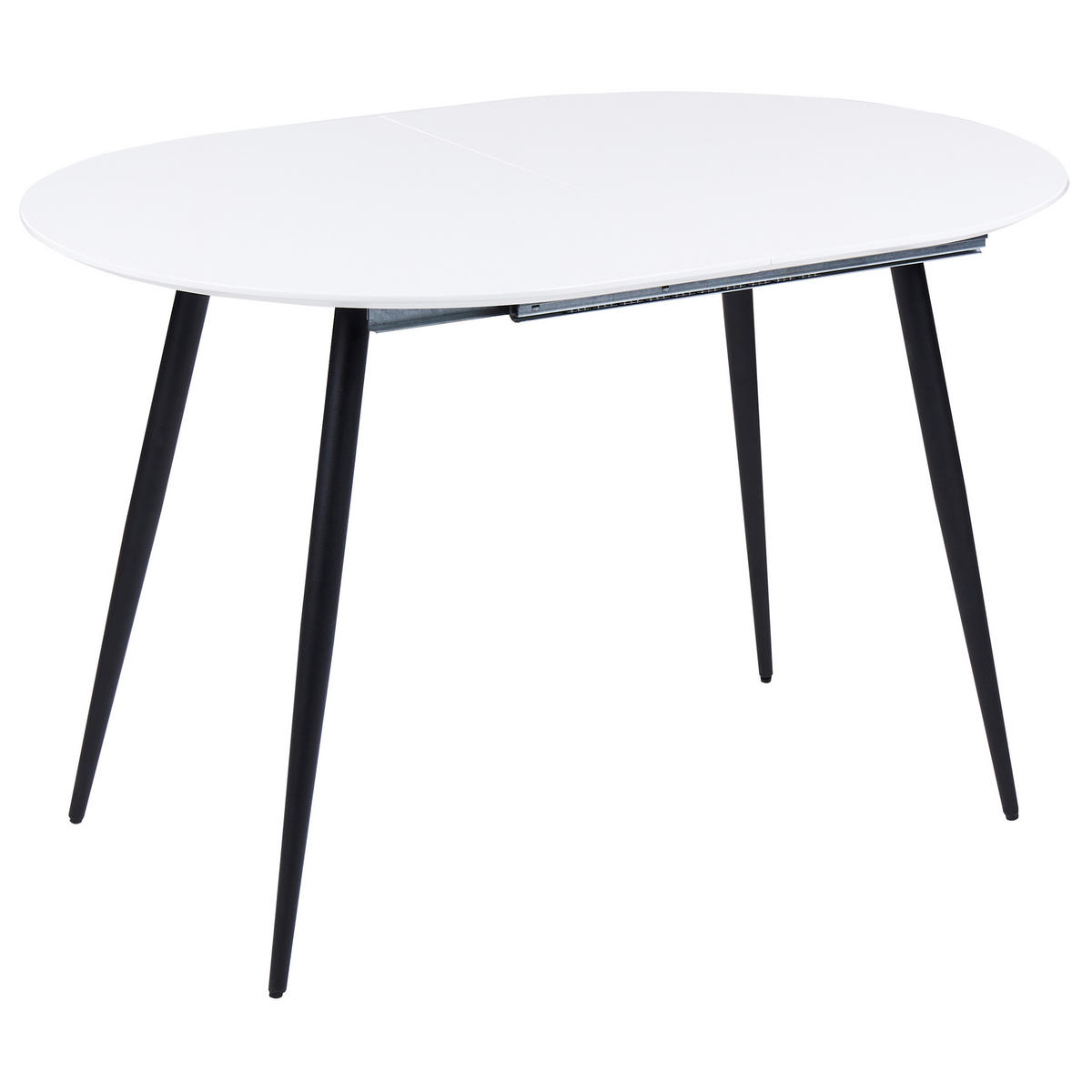 ESSTISCH weiß/schwarz 120/160/80 cm ausziehbar Staverton - Schwarz/Weiß, Holzwerkstoff (80/76/120cm) - Beliani