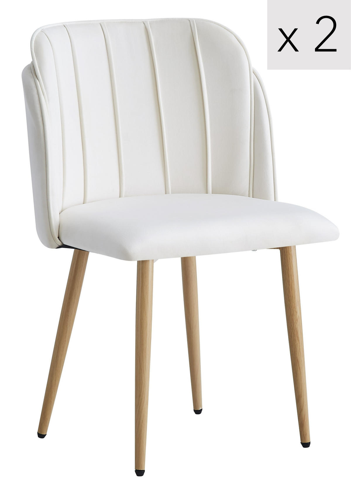 STUHL 2er-Set Samt Beige - Beige, Textil (51/85/53cm) - Nordlys