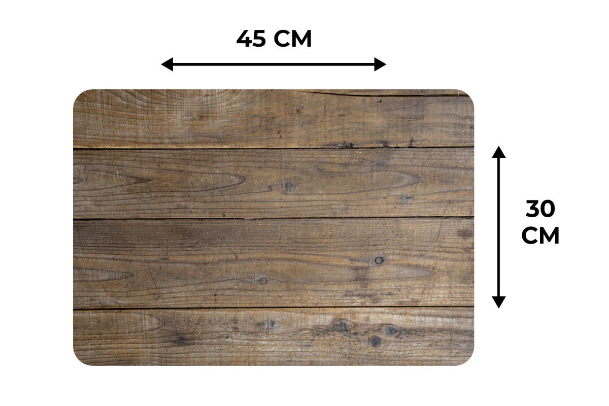 PLATZSETS 6er-Set Holzbretter mit einer besonderen Struktur 45x30 cm Tischset - Wildeiche, Kunststoff (0.3/45/30cm) - MuchoWow