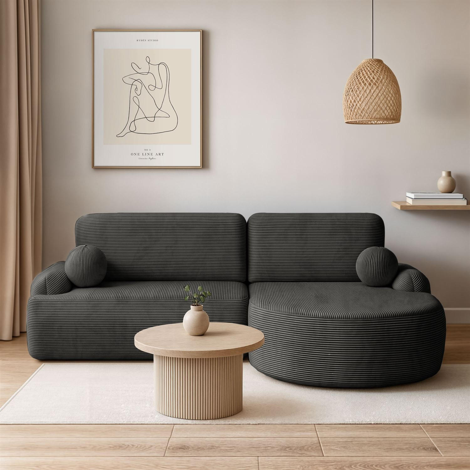 ECKSOFA CLEO II mit Schlaffunktion Version Rechte Poso 34 - Dunkelgrau, Kunststoff (264/172cm) - Lookway