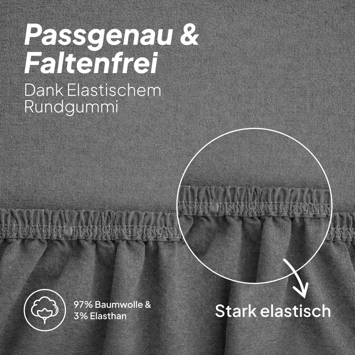 SPANNBETTLAKEN TOPPER 90/220/12 cm Anthrazit - Anthrazit, Textil (90/220cm) - AM Qualitätsmatratzen