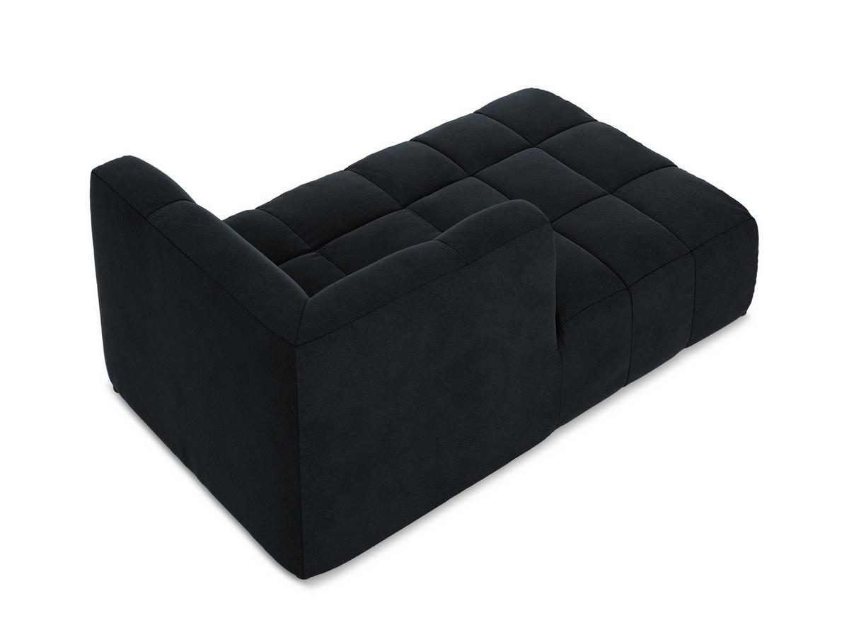 SOFAELEMENT Links Samt Stoff Blau - Türkis/Schwarz, Holzwerkstoff/Kunststoff (101/77/175cm) - Makamii