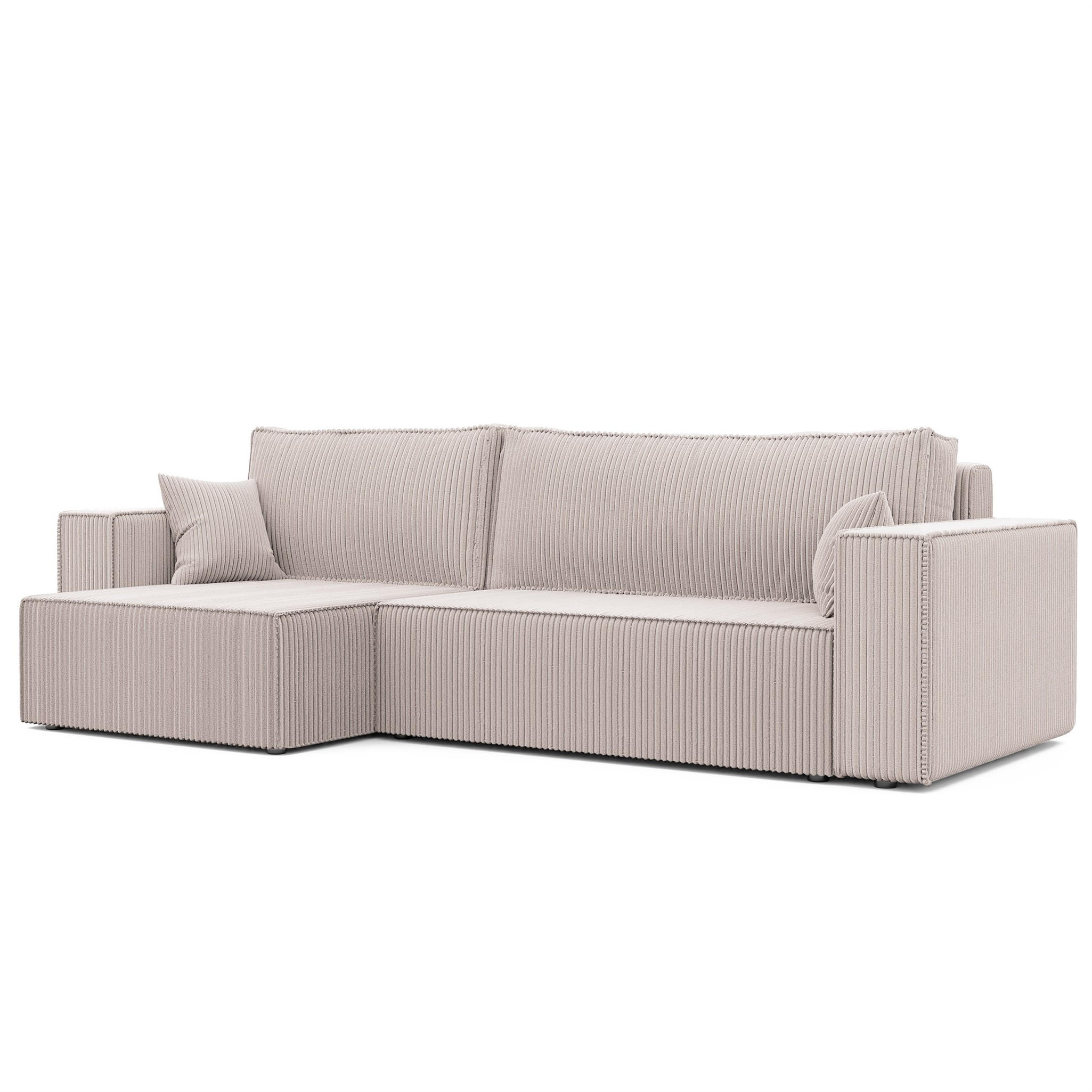 ECKSOFA Adara Max Mit Schlaffunktion - Weiß, Holzwerkstoff/Textil (276/145cm) - Fun Möbel