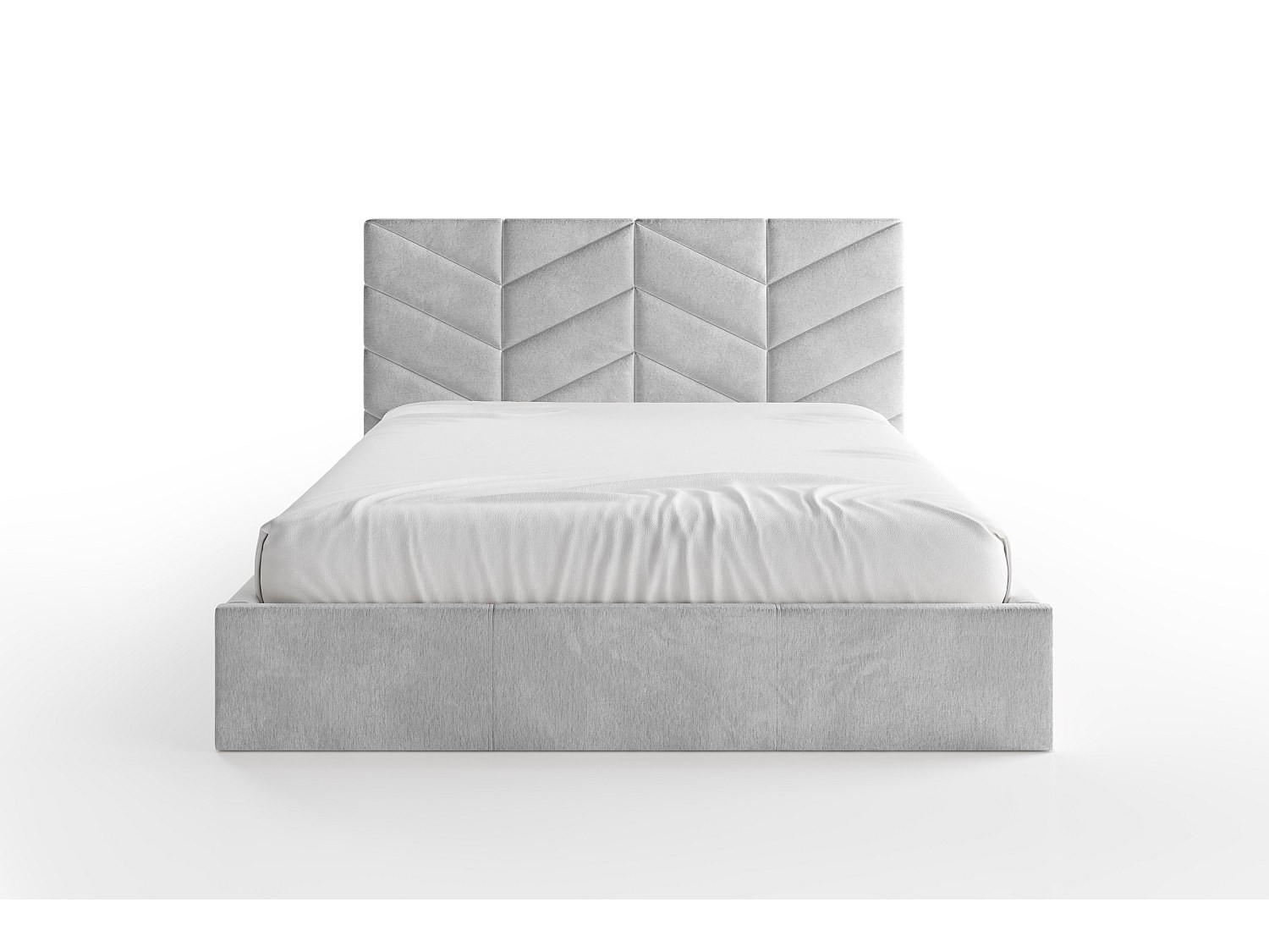 BETT mit Bettkasten - 2 Personen - Stoff - Grau - Grau, Textil (180/200cm) - Vente-Unique