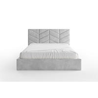 BETT mit Bettkasten - 2 Personen - Stoff - Grau - Grau, Textil (180/200cm) - Vente-Unique