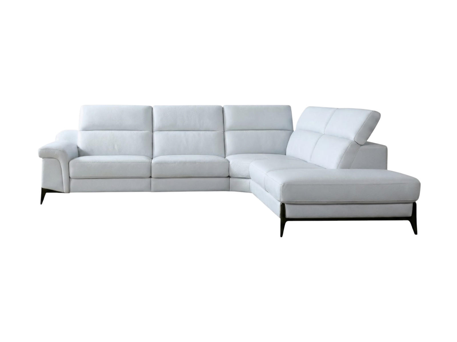 ECKSOFA Texas Echtleder Weiß - Weiß, Leder/Metall (238/274cm)