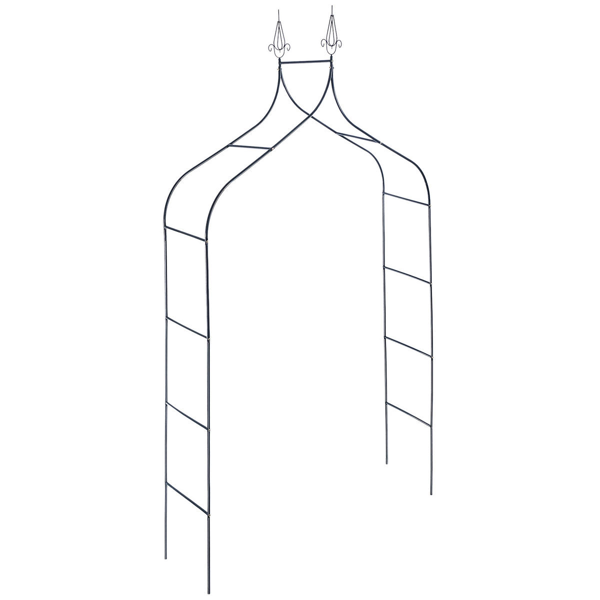 GARTENBOGEN für Kletterpflanzen, Wetterfeste Pergola, Rankgitter, 150x273 cm - Schwarz, Metall (37.5/237/150cm) - KADAX