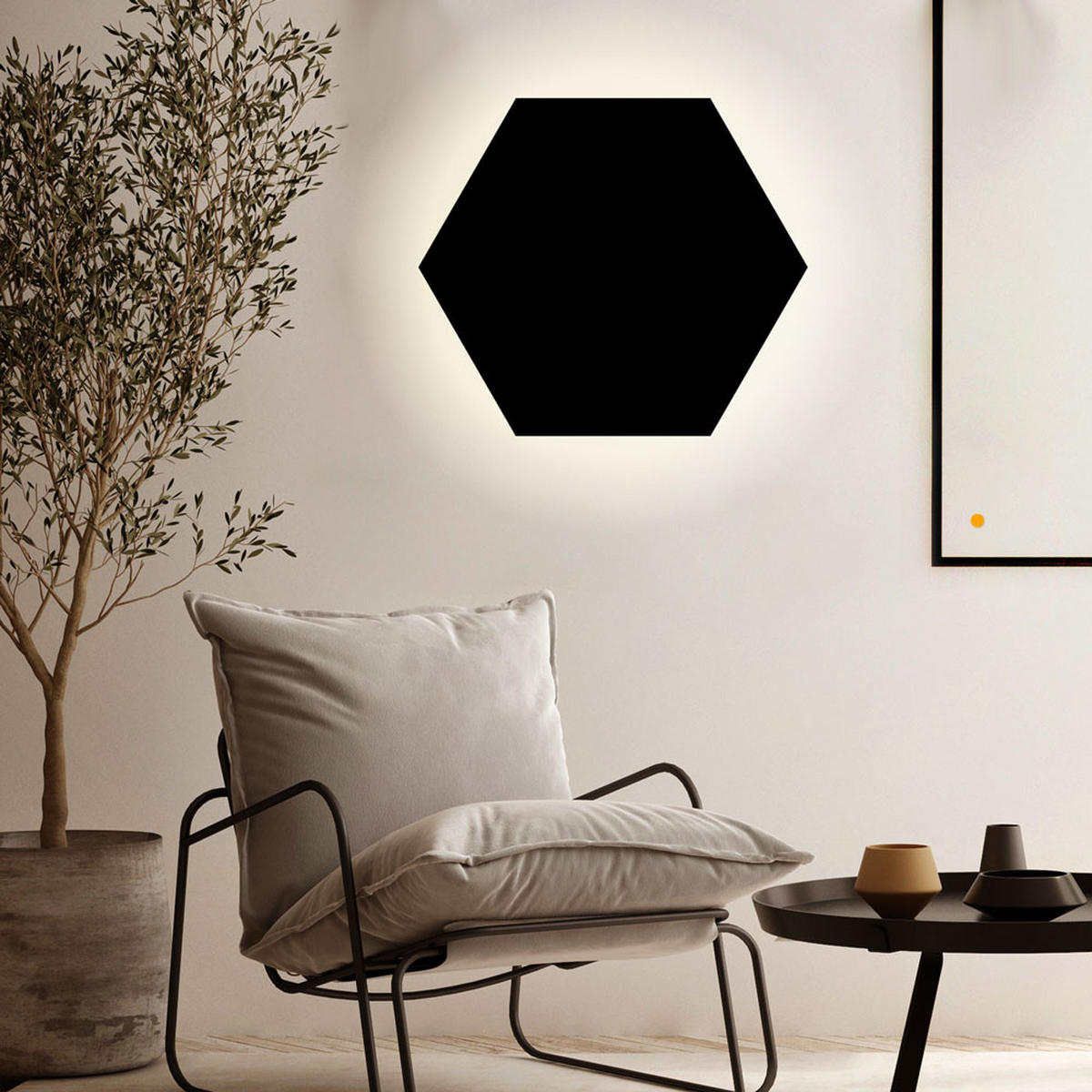 LED-WANDLAMPE Hive Schwarz Ø 55cm - Schwarz, Metall (55/4.4/55cm) - s.luce