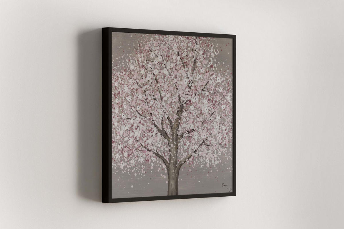RUČNE MAĽOVANÝ AKRYLOVÝ OBRAZ 80/80 cm, biely, prírodný a botanický motív - biela, drevo/textil (80/80cm) - KUNSTLOFT