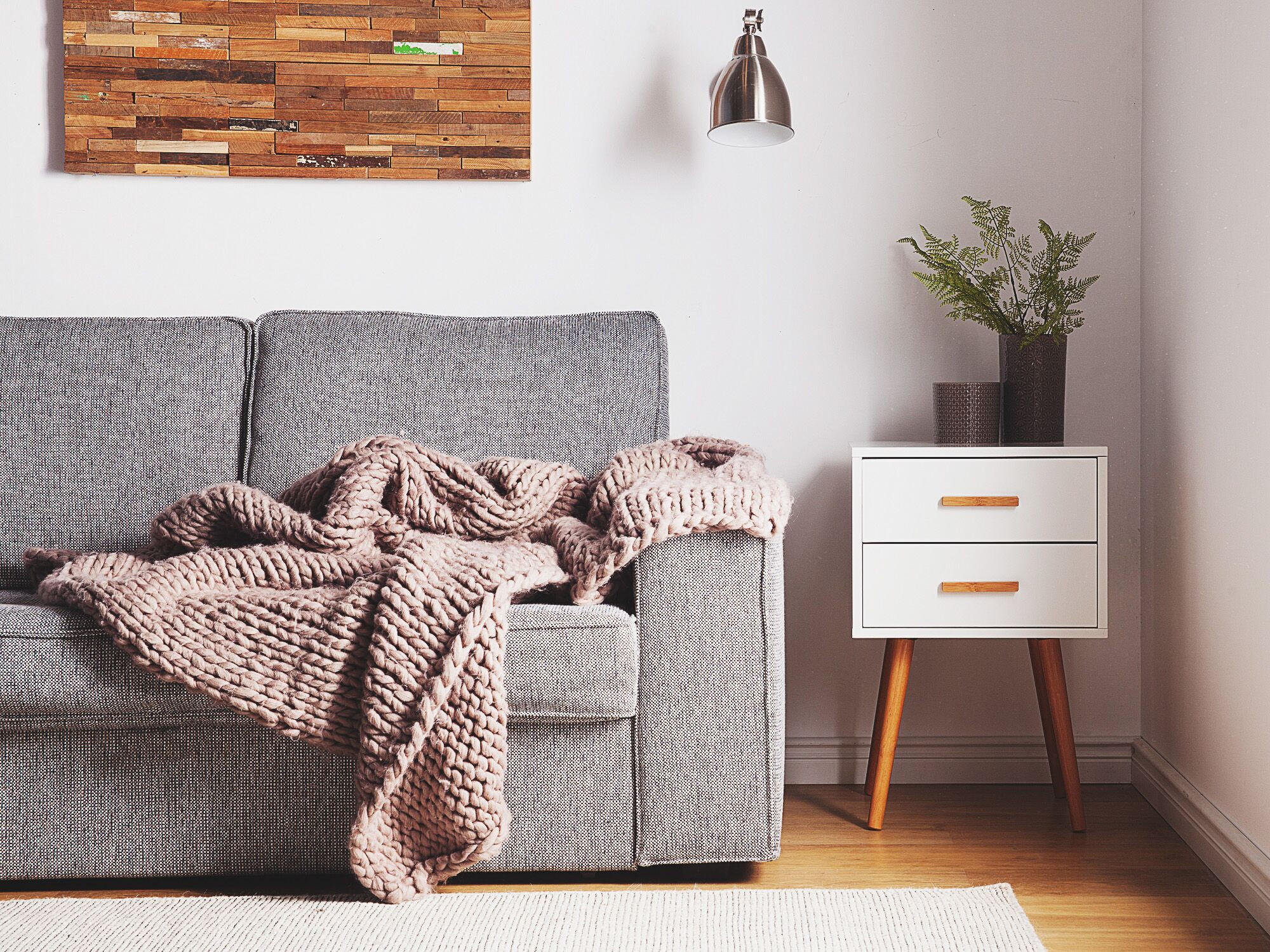 NACHTTISCH weiß 2 Schubladen Alabama - Hellbraun/Weiß, Holzwerkstoff (40/61/40cm) - Beliani