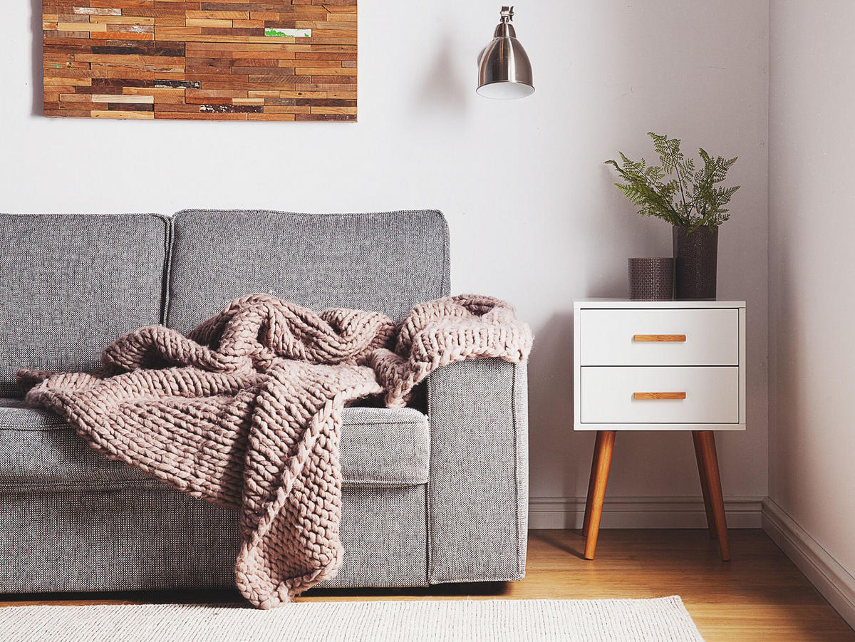 NACHTTISCH weiß 2 Schubladen Alabama - Hellbraun/Weiß, Holzwerkstoff (40/61/40cm) - Beliani