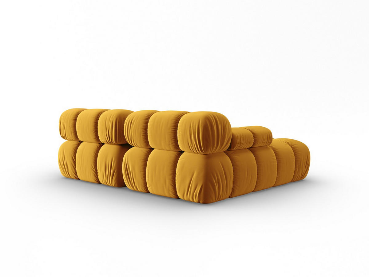 MODULARES-ECKSOFA links Bellis aus Samt gelb 3 Sitzplätze - Gelb, Textil (157/191cm) - Micadoni