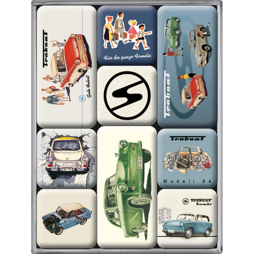 MAGNETSET 9-teilig Trabant - Multicolor, Metall (7/9/2cm) - Nostalgic-Art