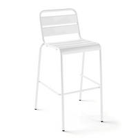 BARHOCKER, Weiß - Weiß, Metall (49/101/58cm) - Oviala