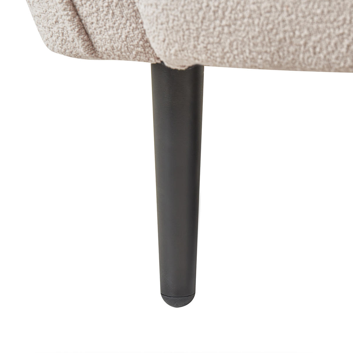 CHAISELONGUE Bouclé hellbeige linksseitig Chevannes - Beige/Schwarz, Textil (138/74/77cm) - Beliani