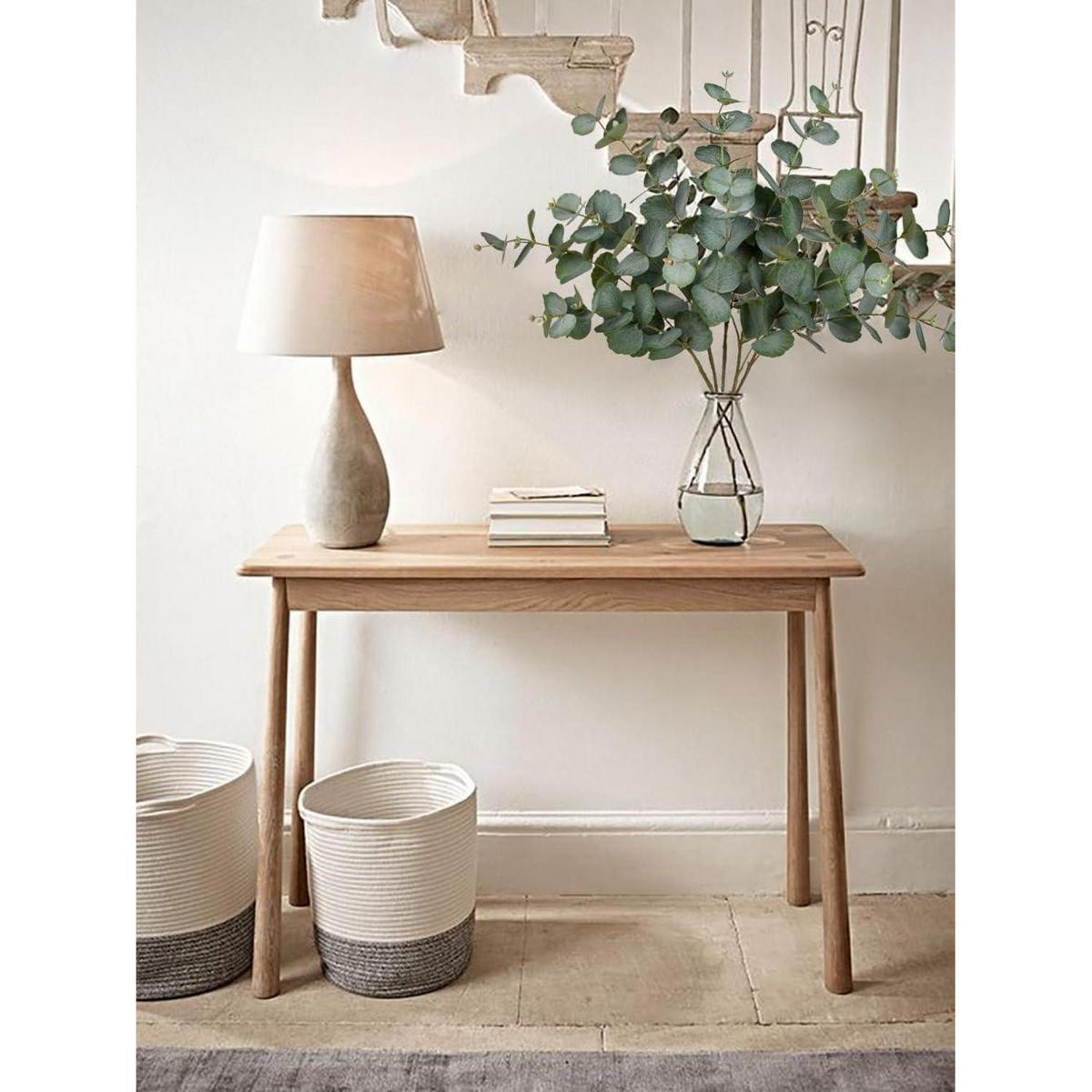 KUNSTZWEIG Eukalyptus 5er Set 73 cm - Grün, Kunststoff (40cm)