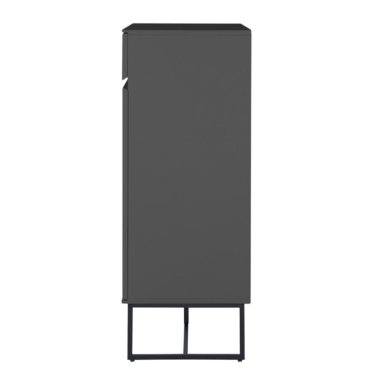 SCHUHKOMMODE mit Schubladen - MDF / Eisen - Schwarz/Grau, Holzwerkstoff/Metall (80/107/40cm) - home24