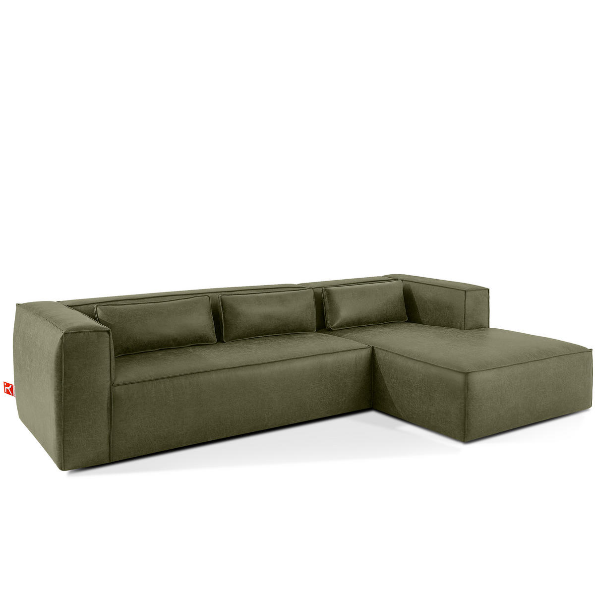ECKSOFA RECHTS FEROX, Grün - Grün, Holz/Holzwerkstoff (300/175cm) - KONSIMO®