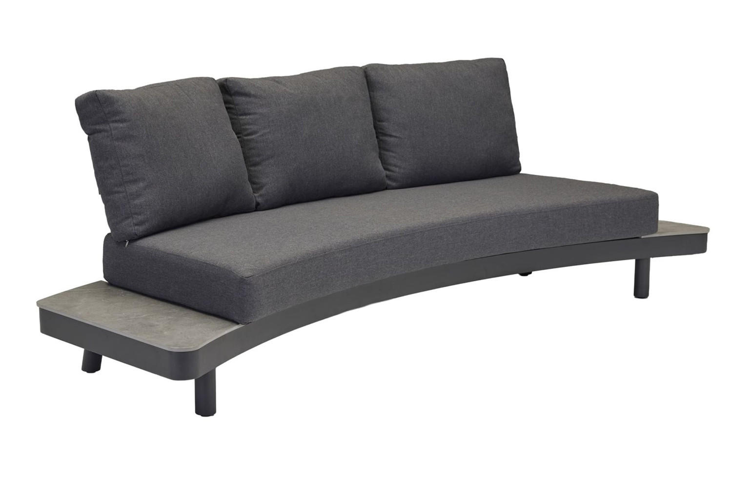 LOUNGESOFA Madison 258x94x74 cm, Anthrazit, Keramik - Anthrazit/Grau, Keramik/Metall (258/74/94cm) - dasmöbelwerk