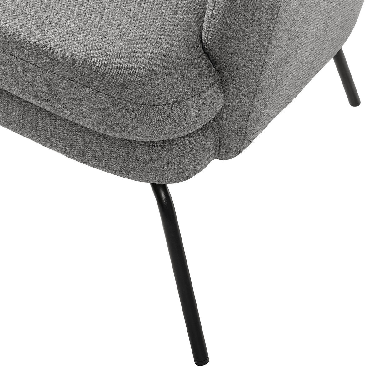 SESSEL - Webstoff - Platinfarben, Textil/Metall (74/83/73cm) - home24