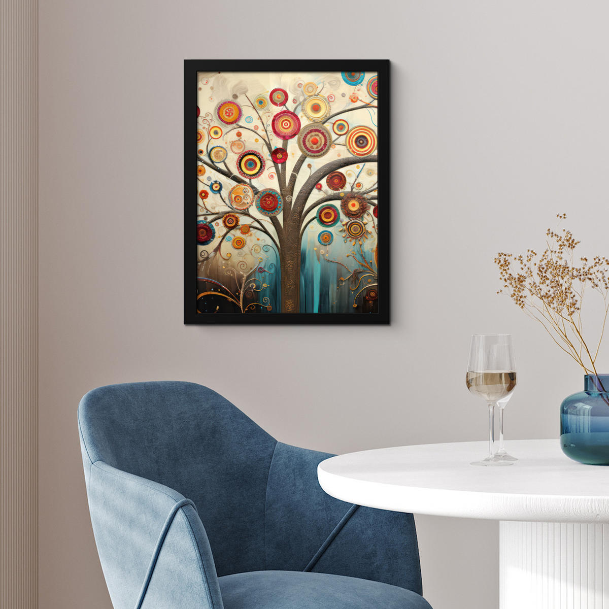 GERAHMTES BILD Baum - Baum des Lebens - Farbe 30x40 cm - Braun, Papier (30/40cm) - MuchoWow