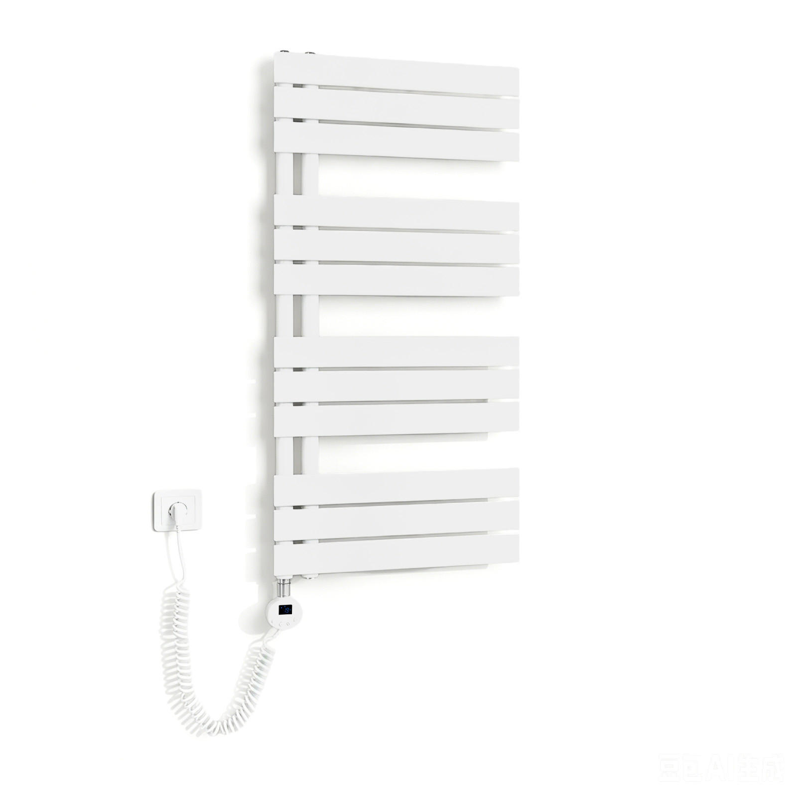 HANDTUCHHEIZKÖRPER 104,1/50 cm weiß elektrisch 600 W mit WLAN-Thermostat - Weiß, Metall (50/104/5.9cm) - S'AFIELINA