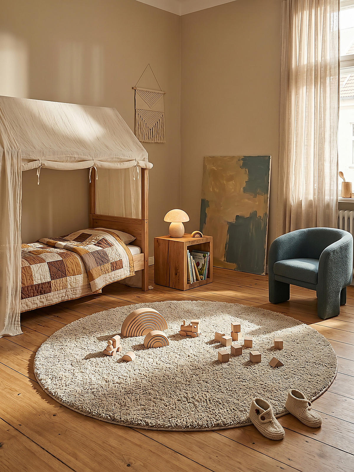 TEPPICH Hochflor Shaggy-Design, teddyweich LYNE, Beige 133x133 cm - Beige, Textil (133/133cm) - KADIMA DESIGN